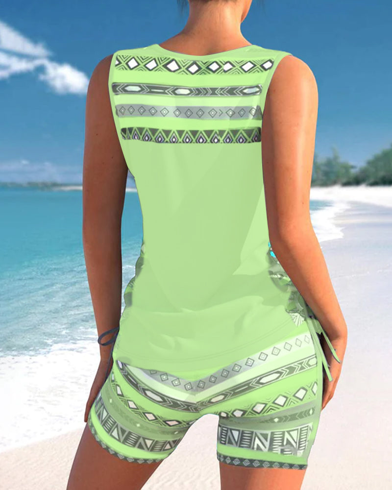 Alice™ | Tankini con Design Geometrico e Scollatura a V