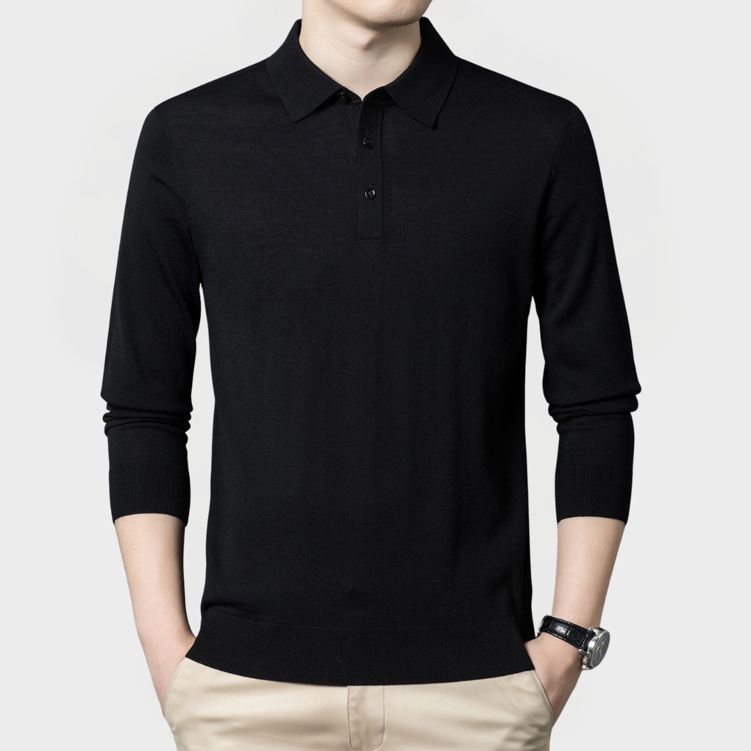 Lorenzo™ | Maglia polo uomo in lana pregiata – Eleganza e comfort