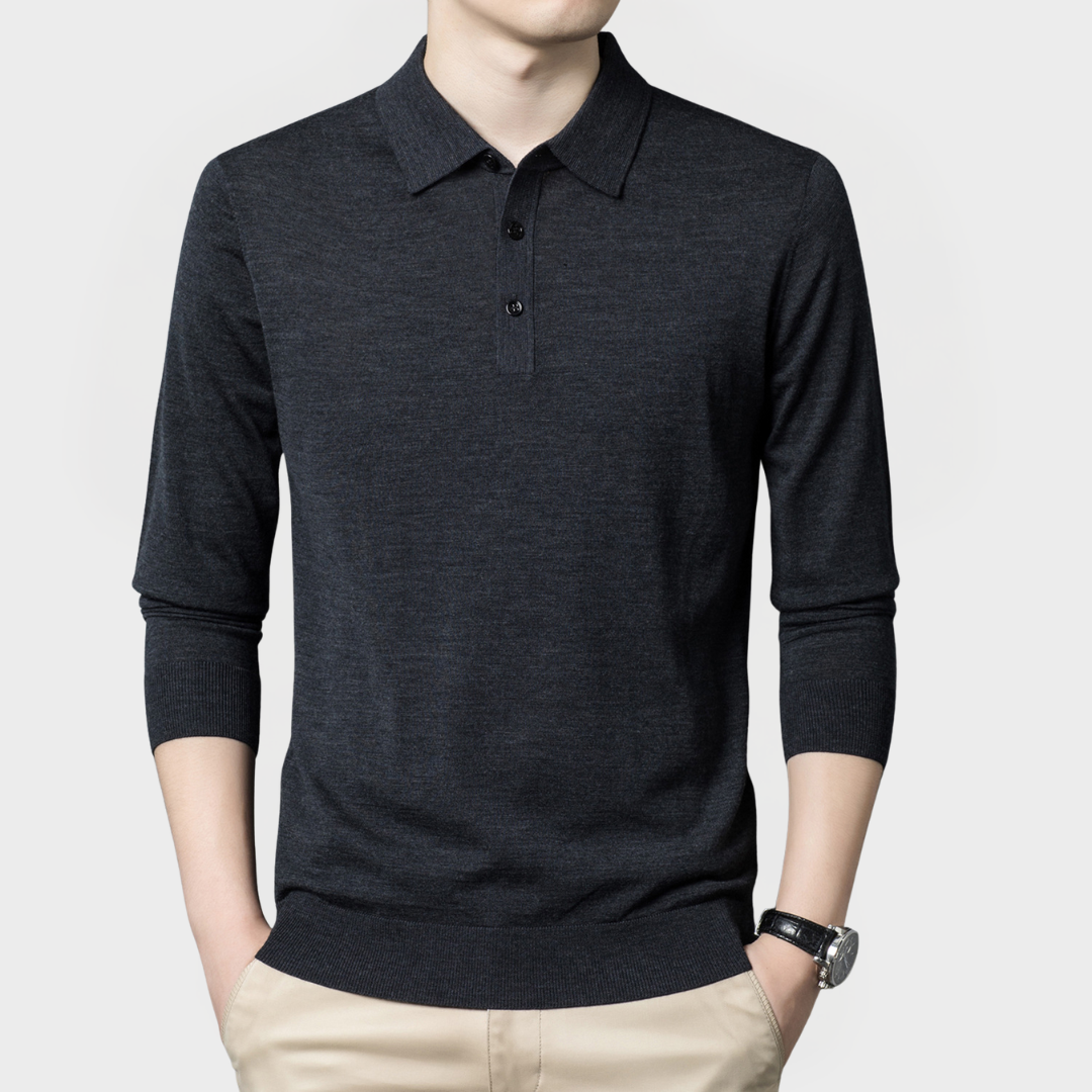 Lorenzo™ | Maglia polo uomo in lana pregiata – Eleganza e comfort