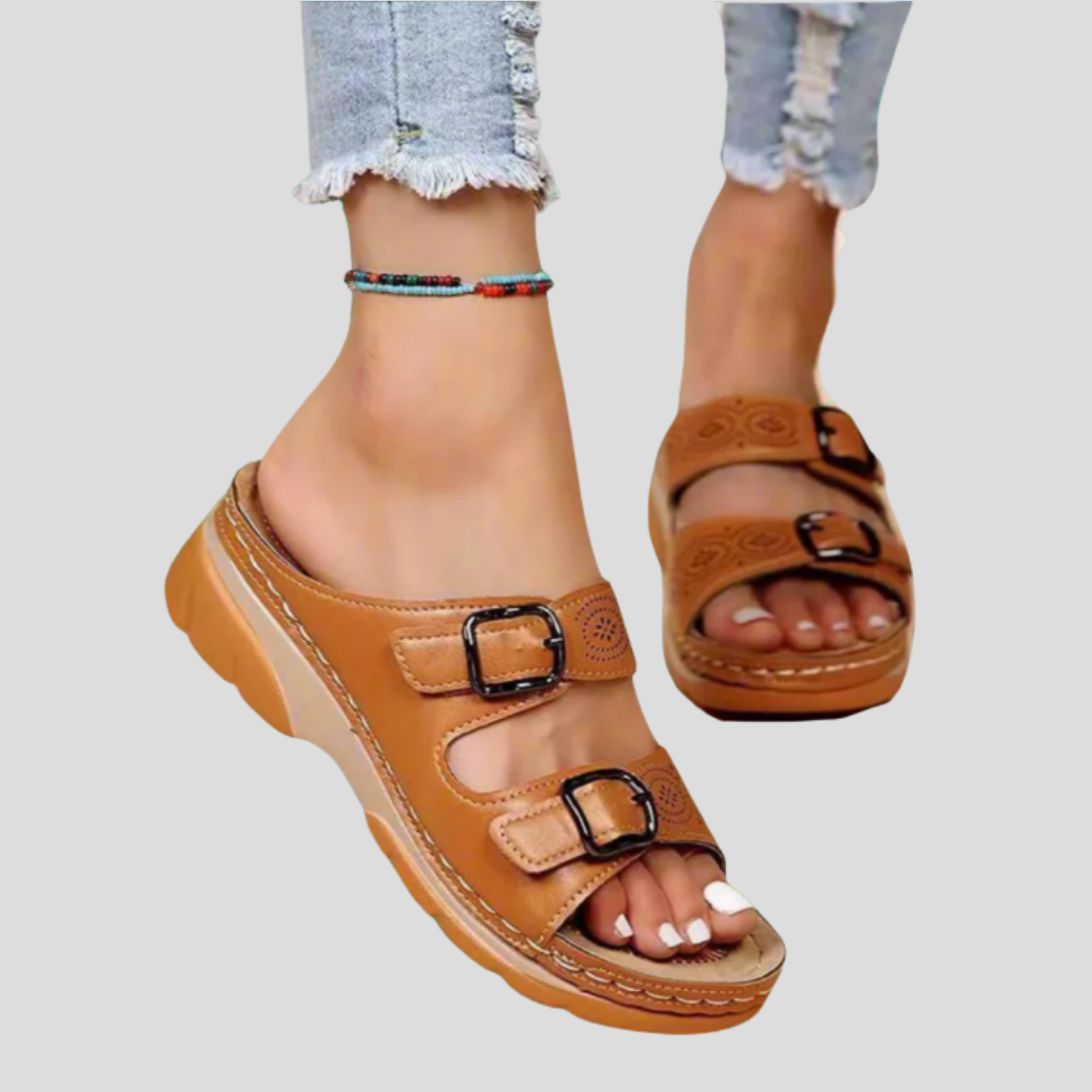 Ingrid | Sandali Ortopedici in Pelle con Comfort Premium