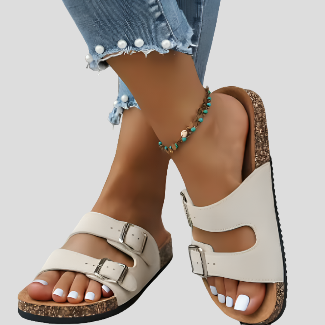 Bianca™ | Sandali Ortopedici con Doppia Fibbia