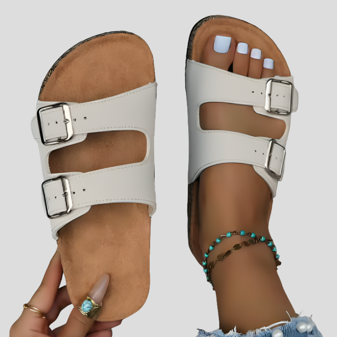 Bianca™ | Sandali Ortopedici con Doppia Fibbia