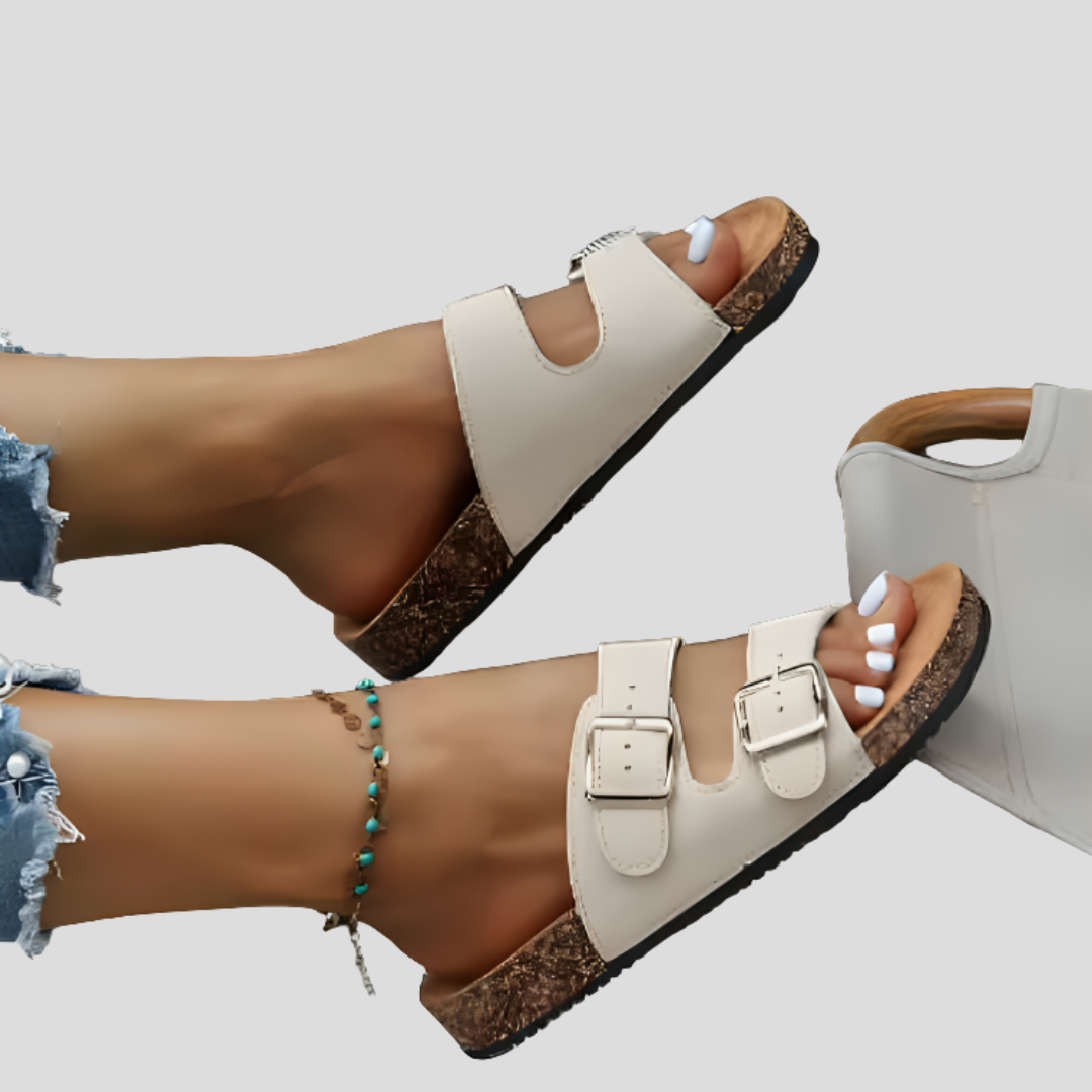 Bianca™ | Sandali Ortopedici con Doppia Fibbia