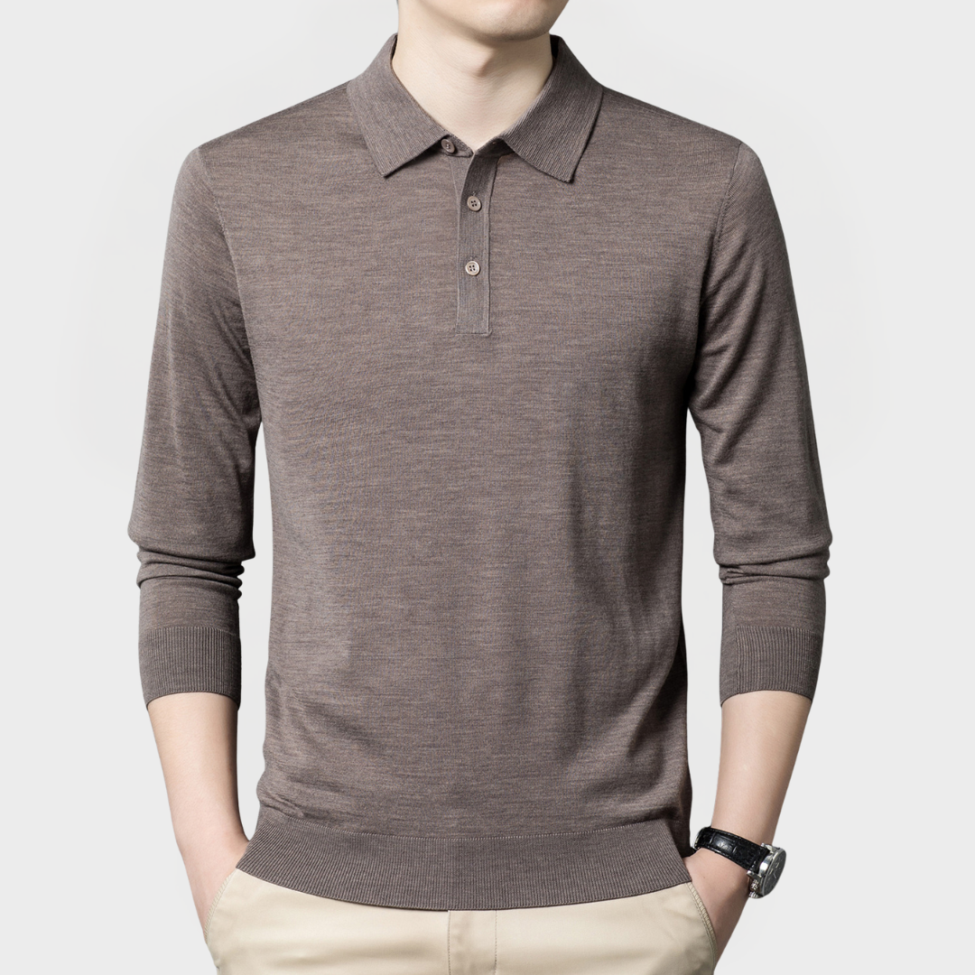 Lorenzo™ | Maglia polo uomo in lana pregiata – Eleganza e comfort