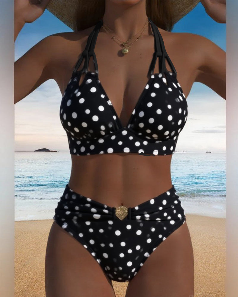 Costume da bagno due pezzi sexy a pois