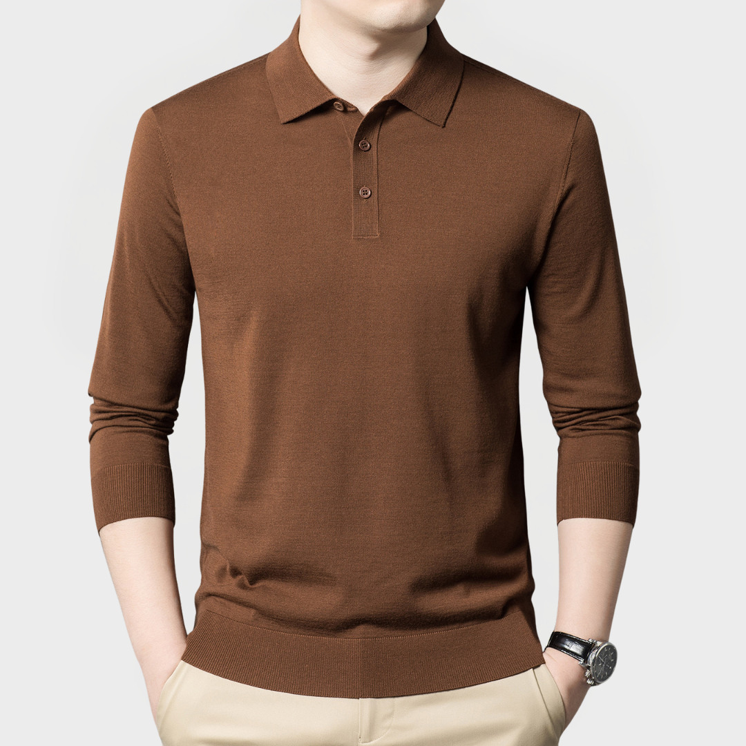 Lorenzo™ | Maglia polo uomo in lana pregiata – Eleganza e comfort