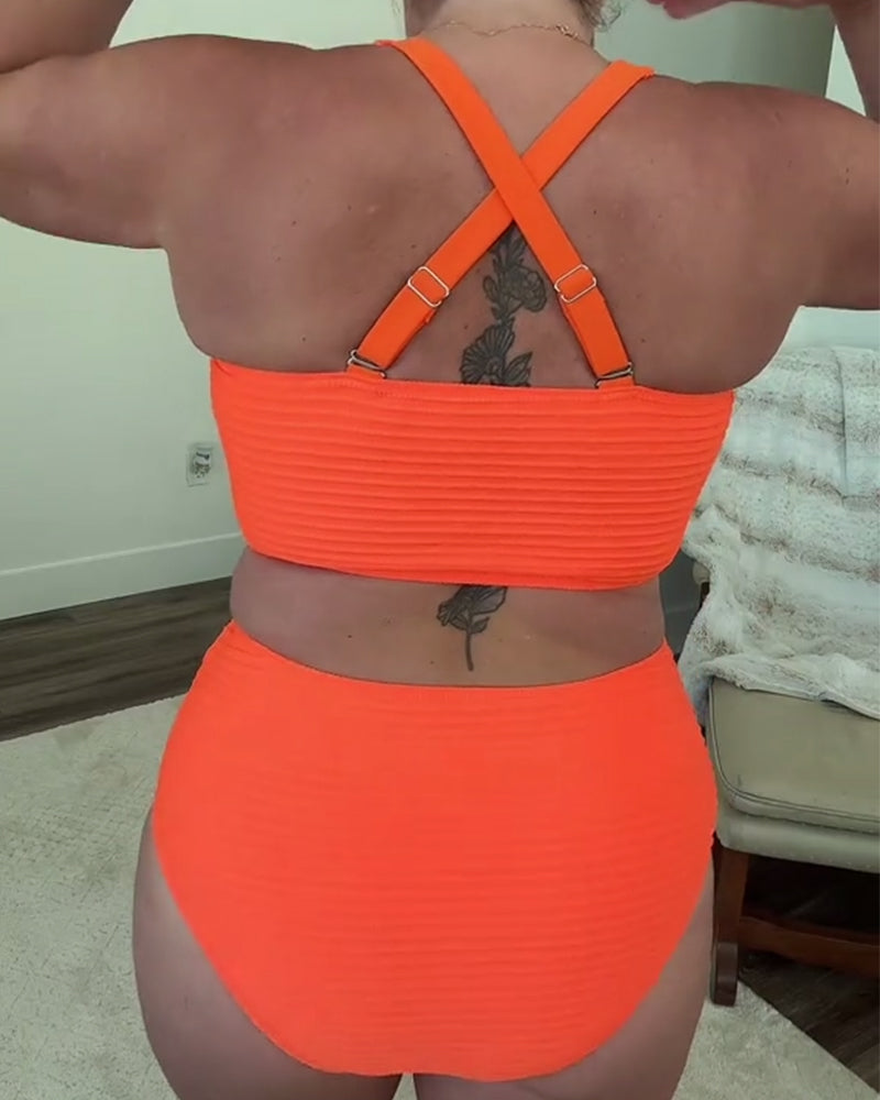 Bikini rilassato monocolore a triangolo