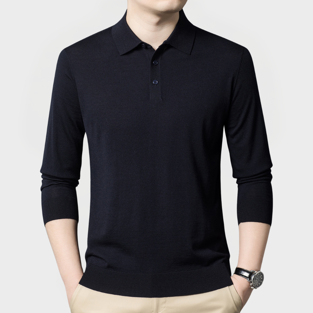 Lorenzo™ | Maglia polo uomo in lana pregiata – Eleganza e comfort