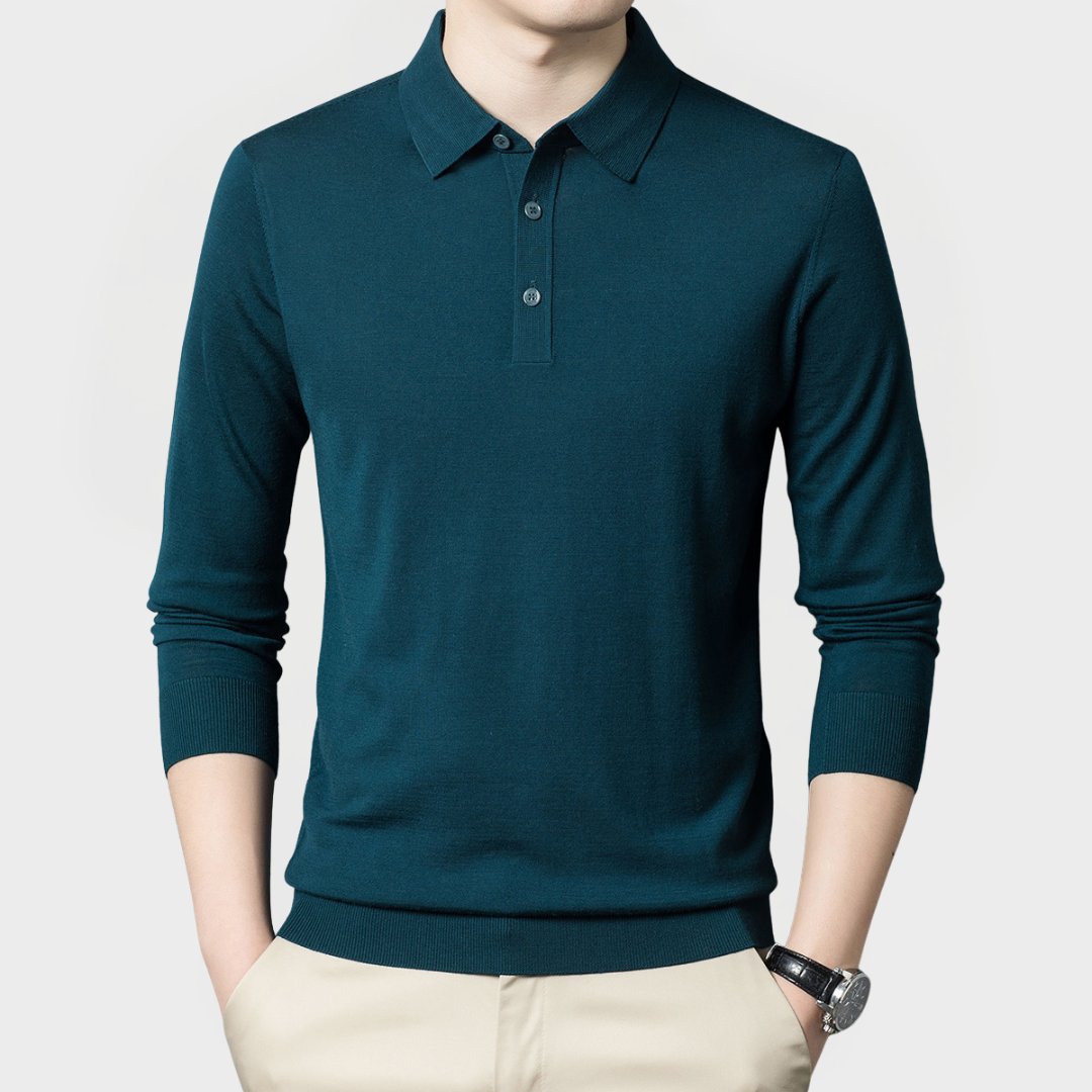 Lorenzo™ | Maglia polo uomo in lana pregiata – Eleganza e comfort