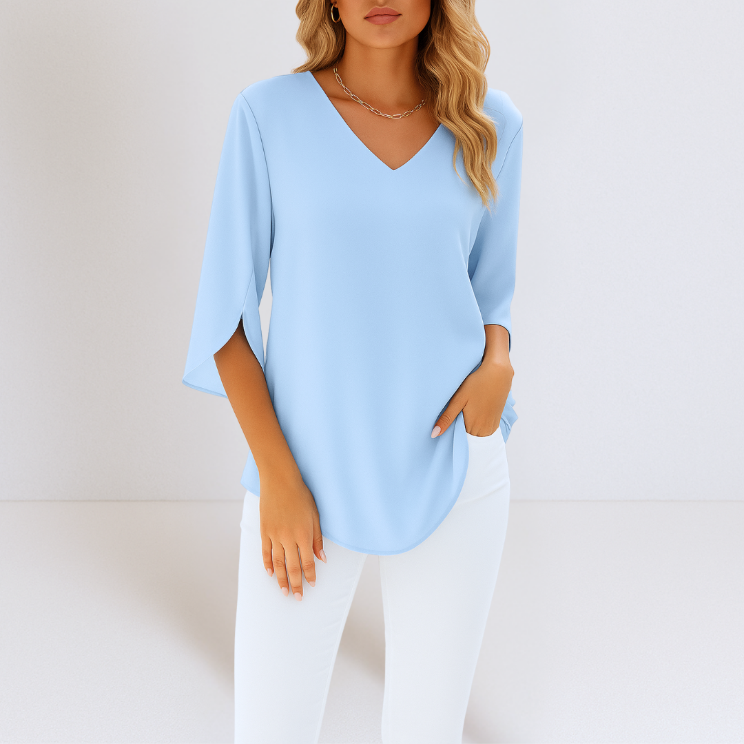 Sophie™ | Blusa elegante con scollo a V e maniche a spacco