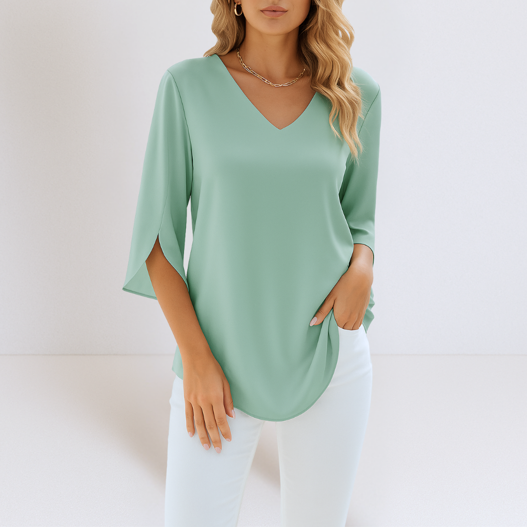 Sophie™ | Blusa elegante con scollo a V e maniche a spacco
