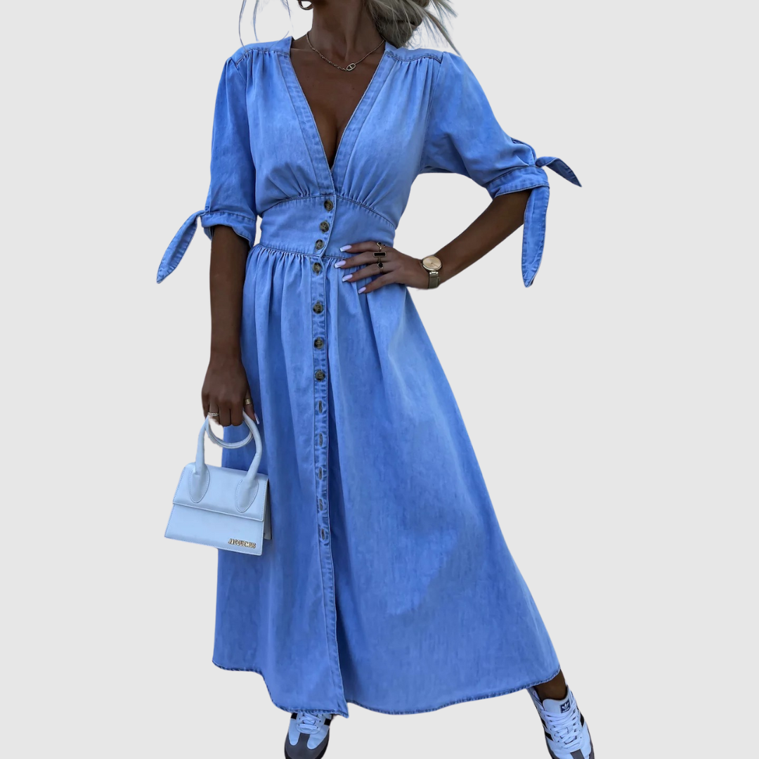 Patrizia™ | Abito in denim con scollo a v
