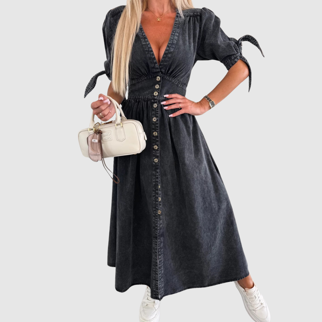 Patrizia™ | Abito in denim con scollo a v