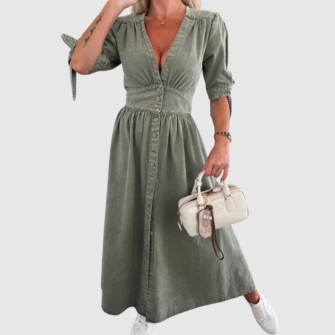 Patrizia™ | Abito in denim con scollo a v