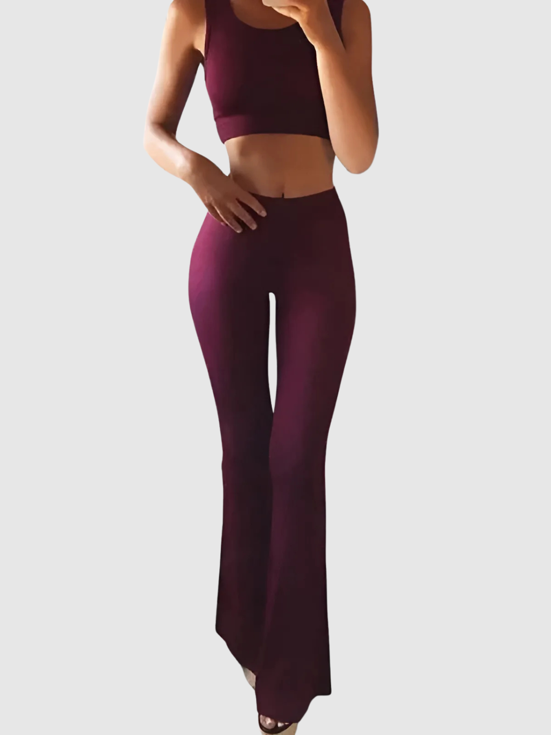 Valentina™ | Pantaloni a zampa in tessuto premium