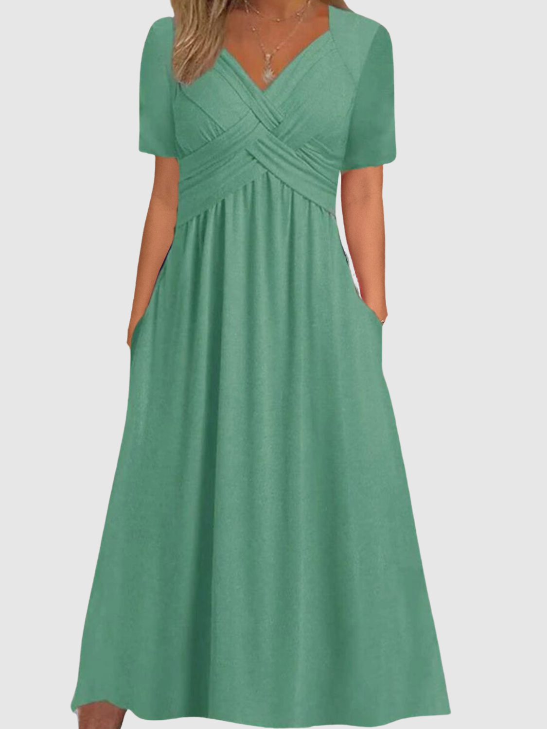 Shelby™ | Vestito midi con scollo a v