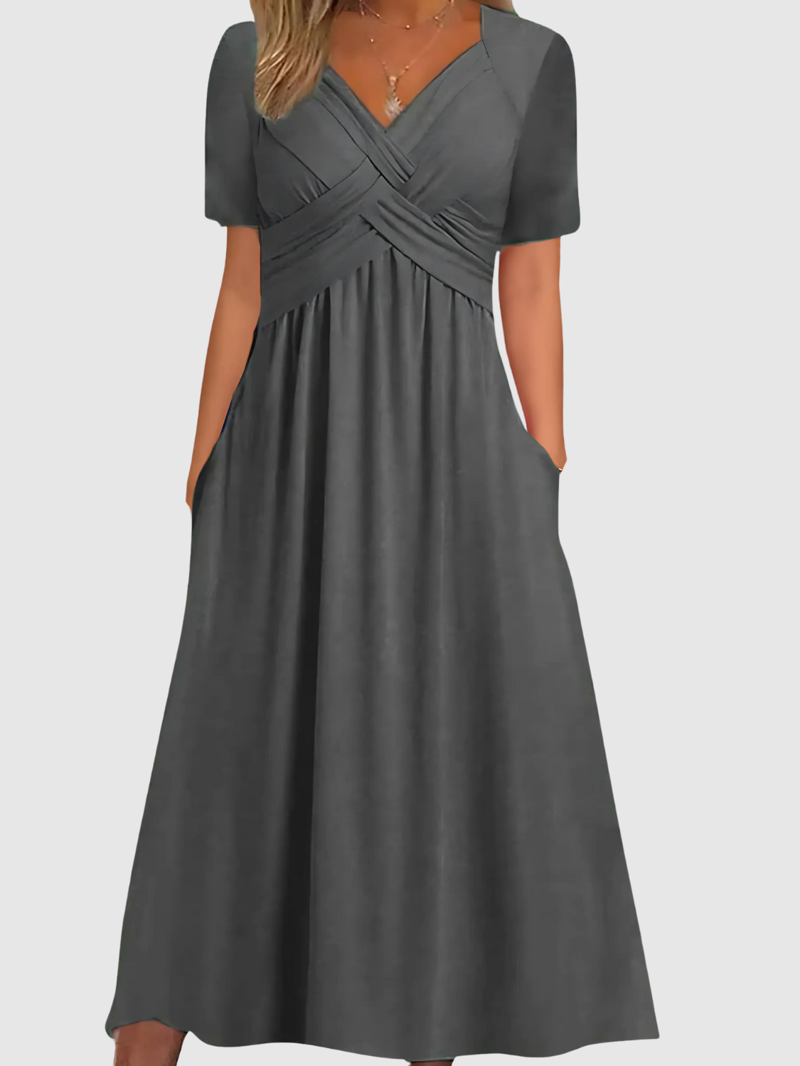 Shelby™ | Vestito midi con scollo a v