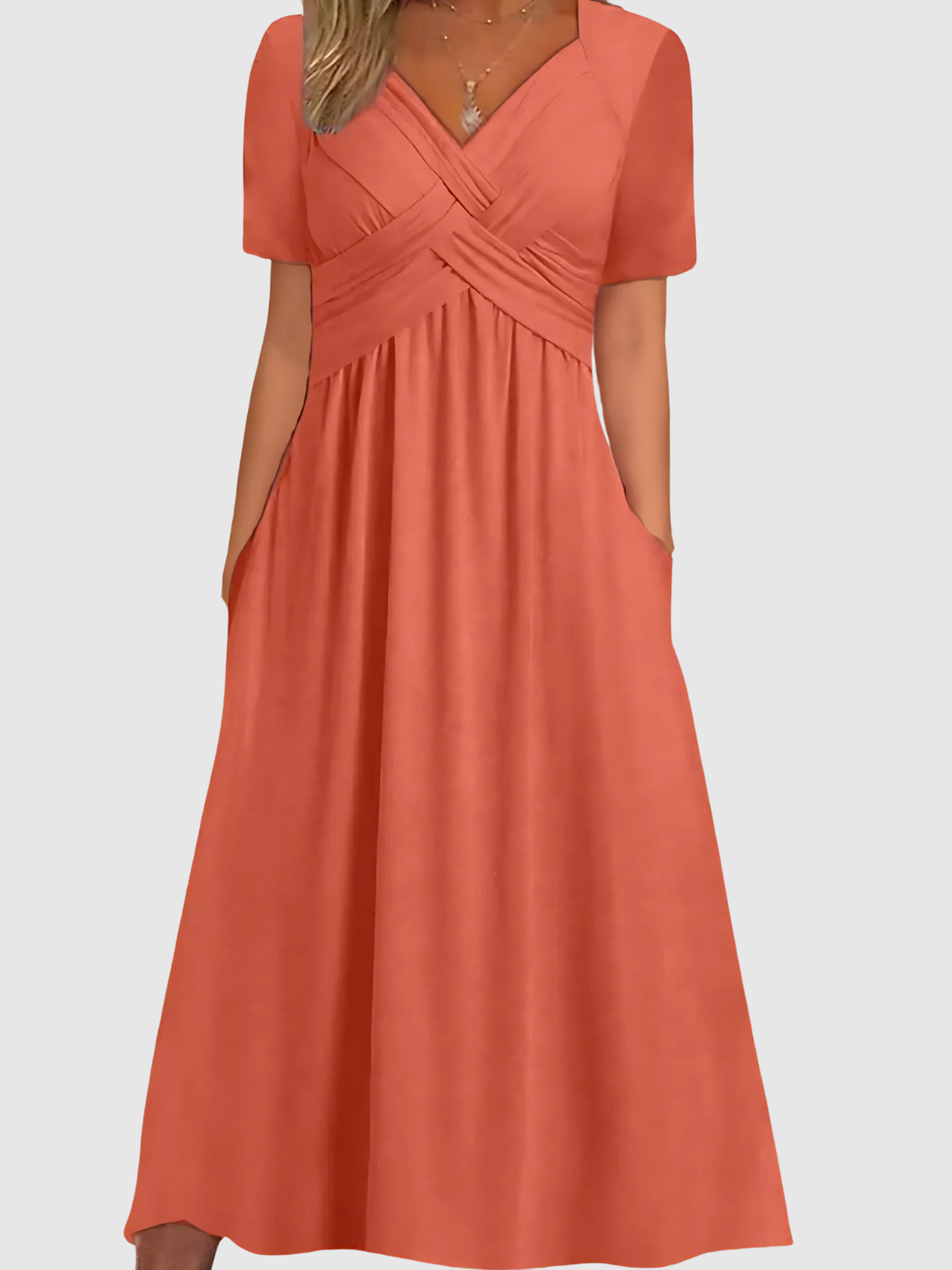 Shelby™ | Vestito midi con scollo a v