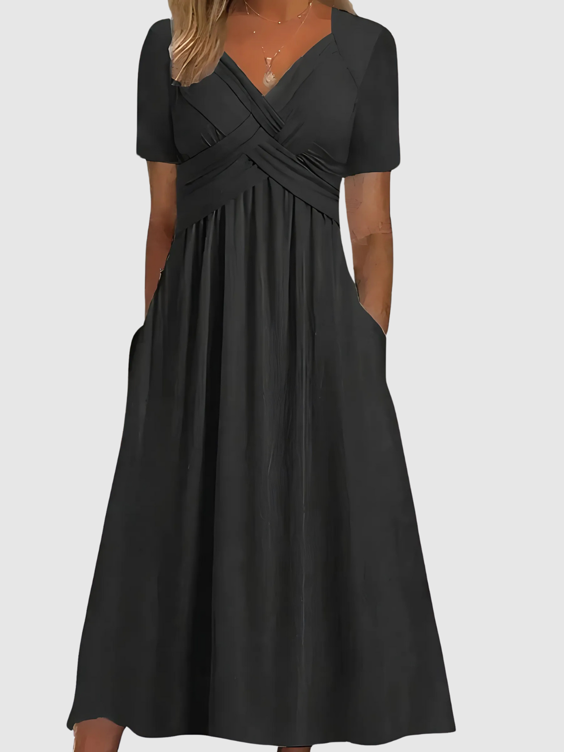 Shelby™ | Vestito midi con scollo a v