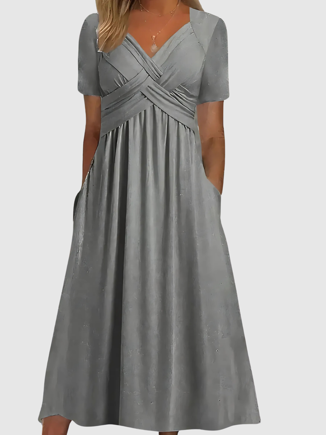 Shelby™ | Vestito midi con scollo a v