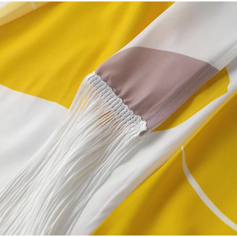 Talia™ | Abito in Raso con Maniche a Sbuffo