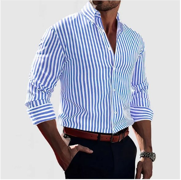Lorenzo™ | Camicia a righe elegante e versatile in materiali premium