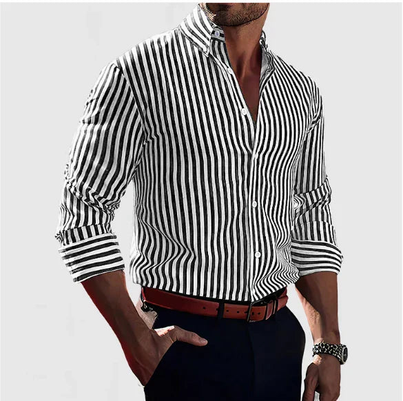 Lorenzo™ | Camicia a righe elegante e versatile in materiali premium