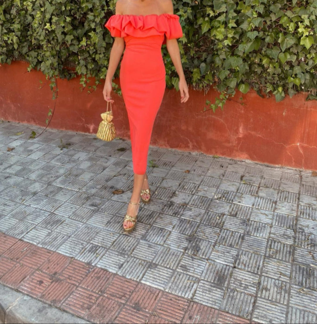 Lorena™ | Abito Bodycon Senza Spalline con Rouches