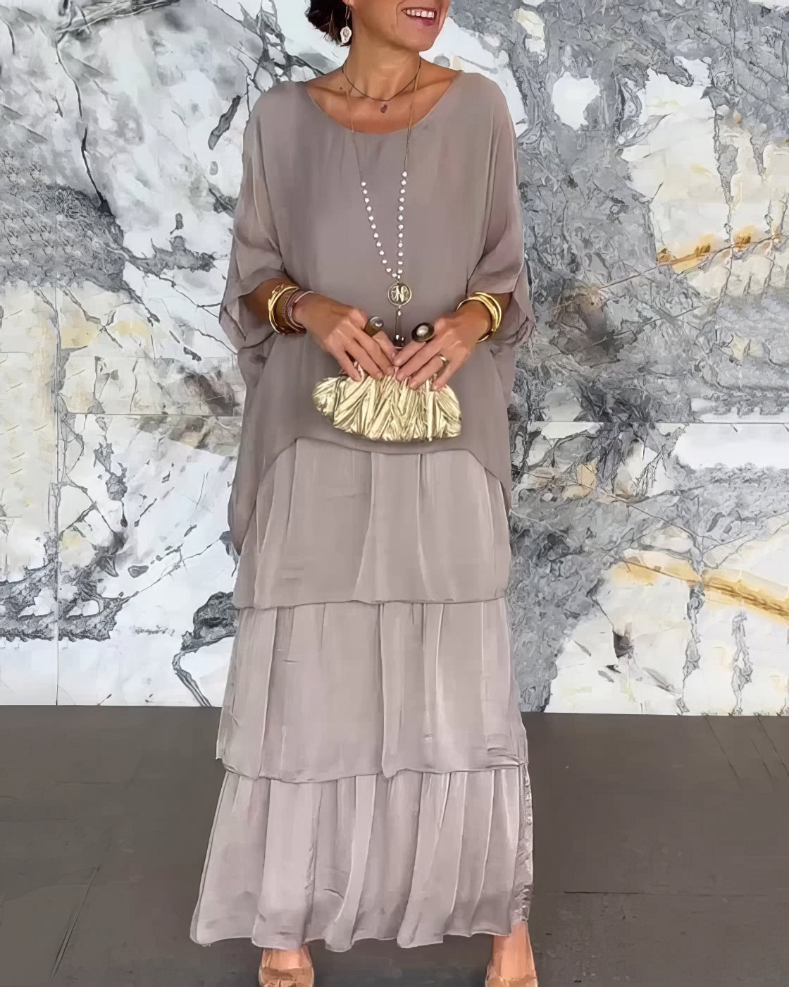 Caroline | Elegante Abito Maxi Confortevole per Tutte le Occasioni