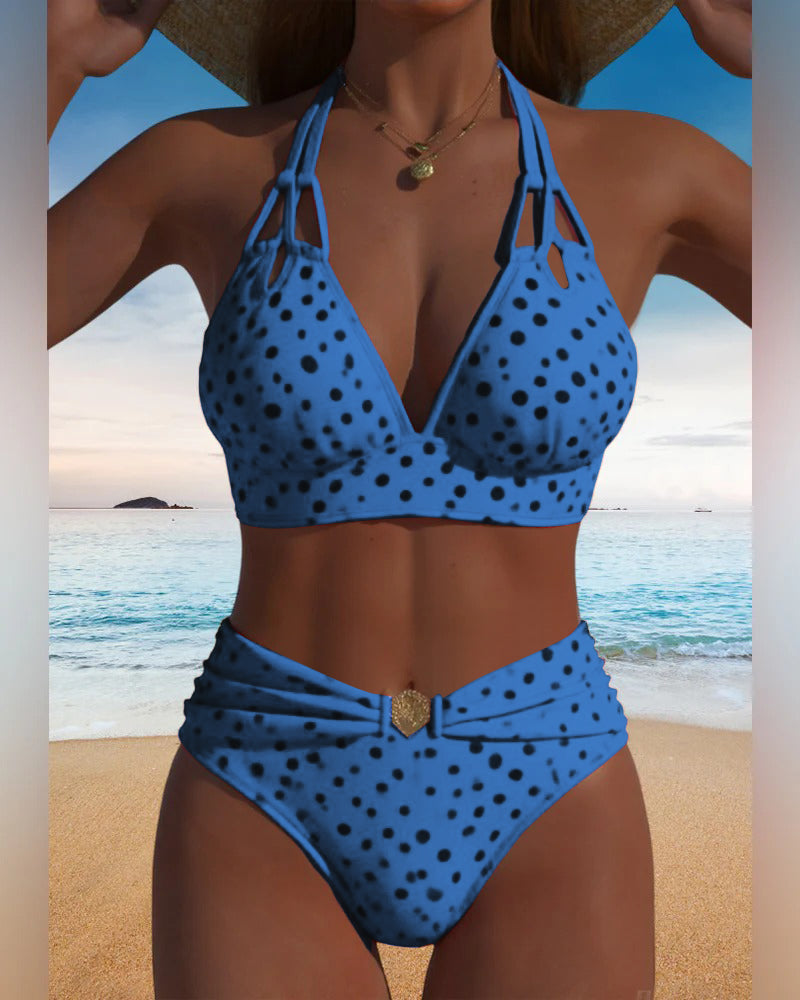 Costume da bagno due pezzi sexy a pois