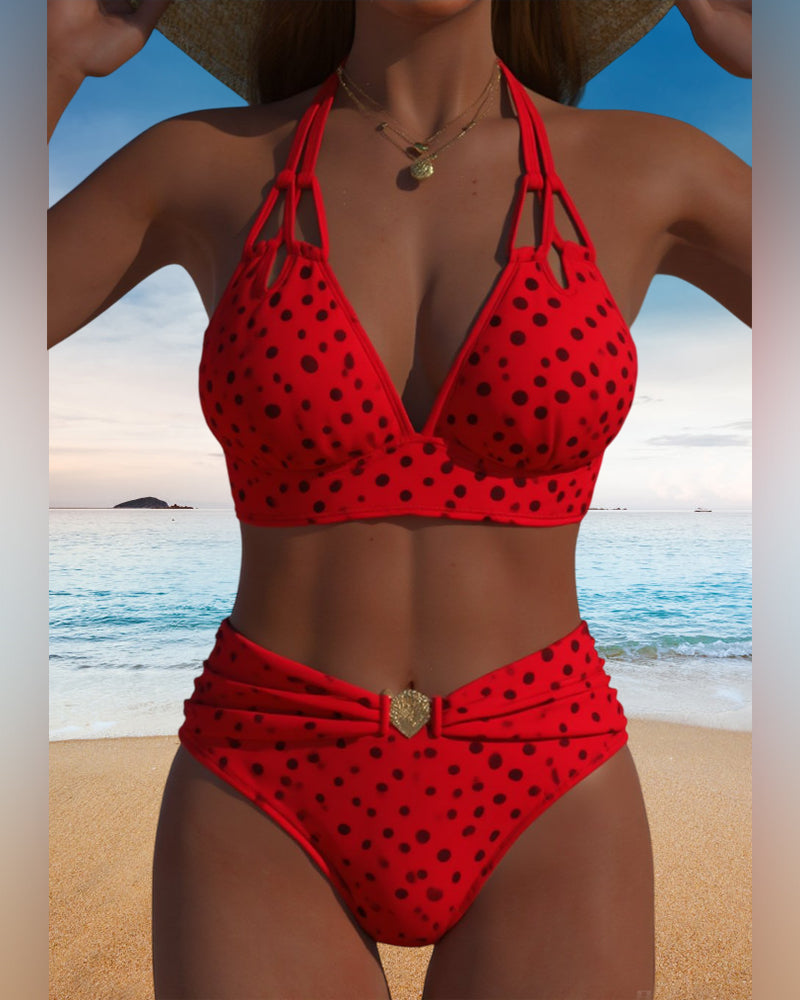 Costume da bagno due pezzi sexy a pois
