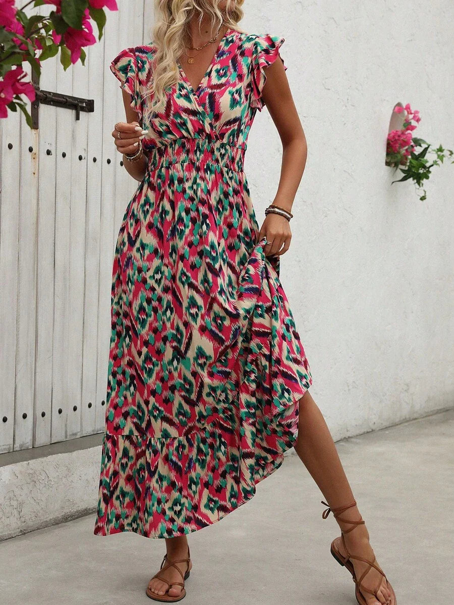 Clara | Abito con Stampa Vintage per uno Stile Estivo Casual