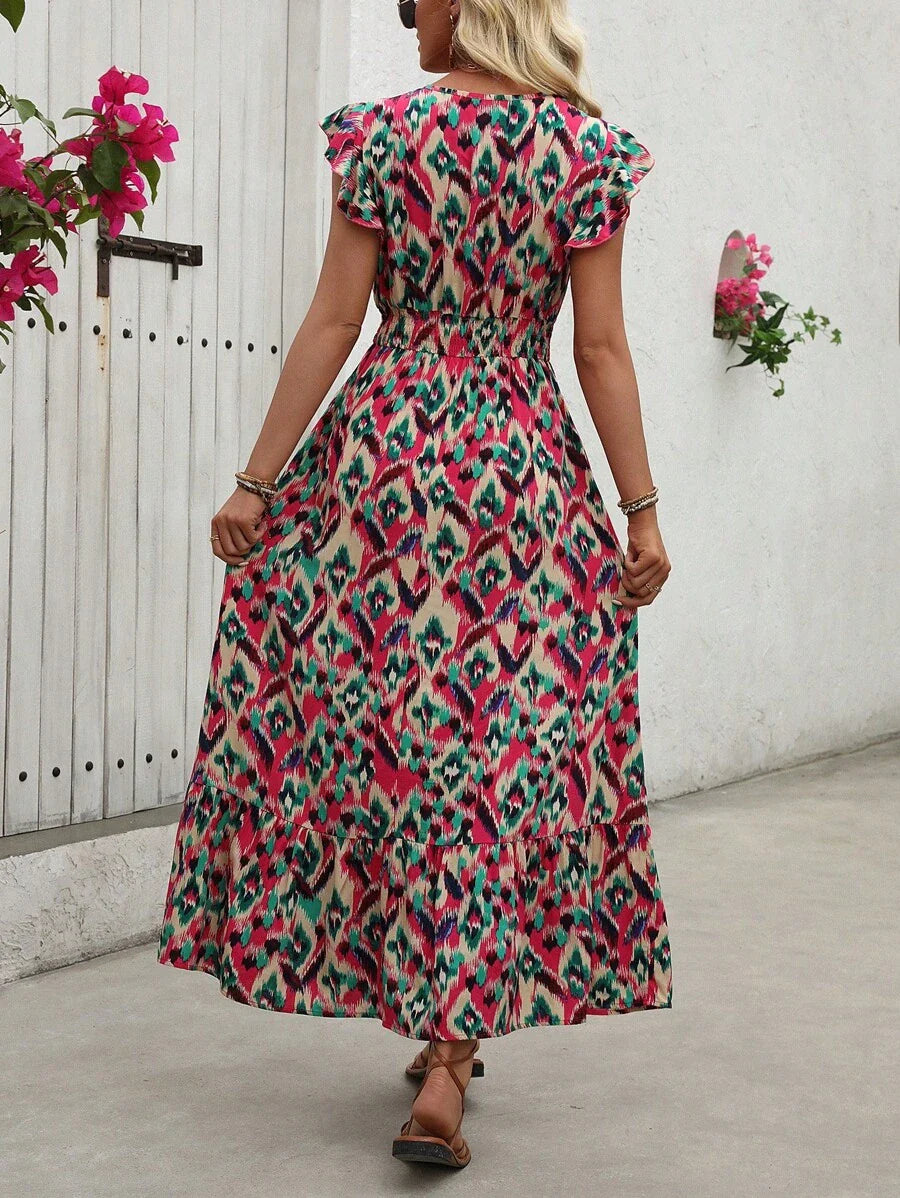 Clara | Abito con Stampa Vintage per uno Stile Estivo Casual
