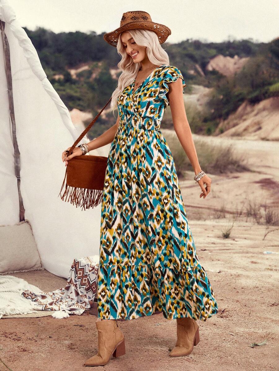 Clara | Abito con Stampa Vintage per uno Stile Estivo Casual