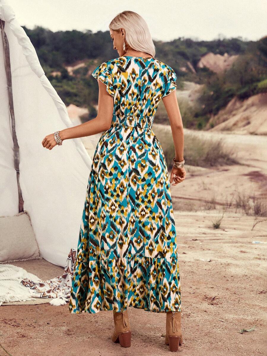 Clara | Abito con Stampa Vintage per uno Stile Estivo Casual