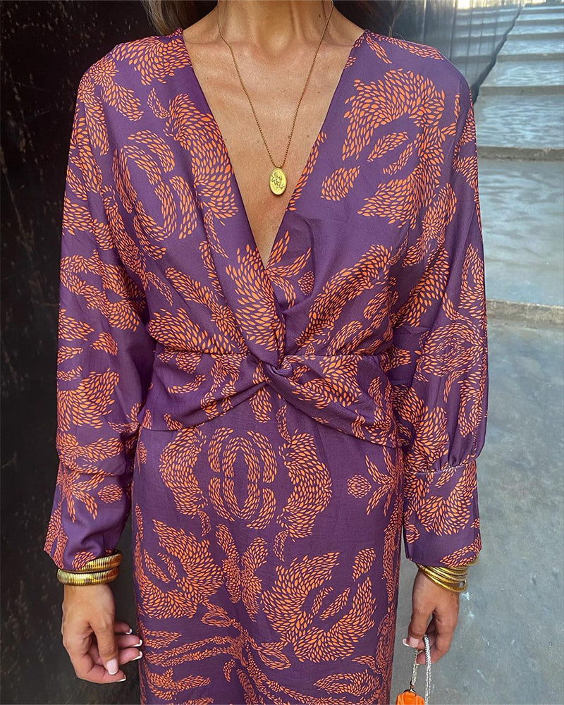 Frieda™ | Abito Midi Con Stampa Barocca