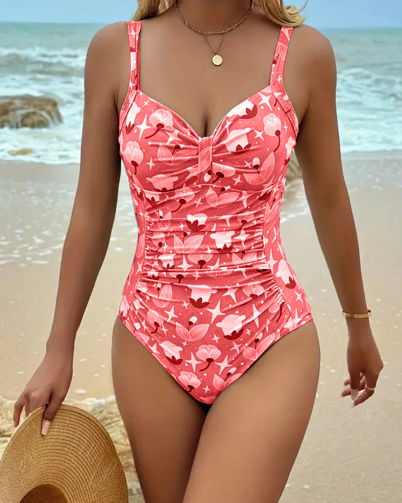 Costume da Bagno Intero con Spalline Stampato