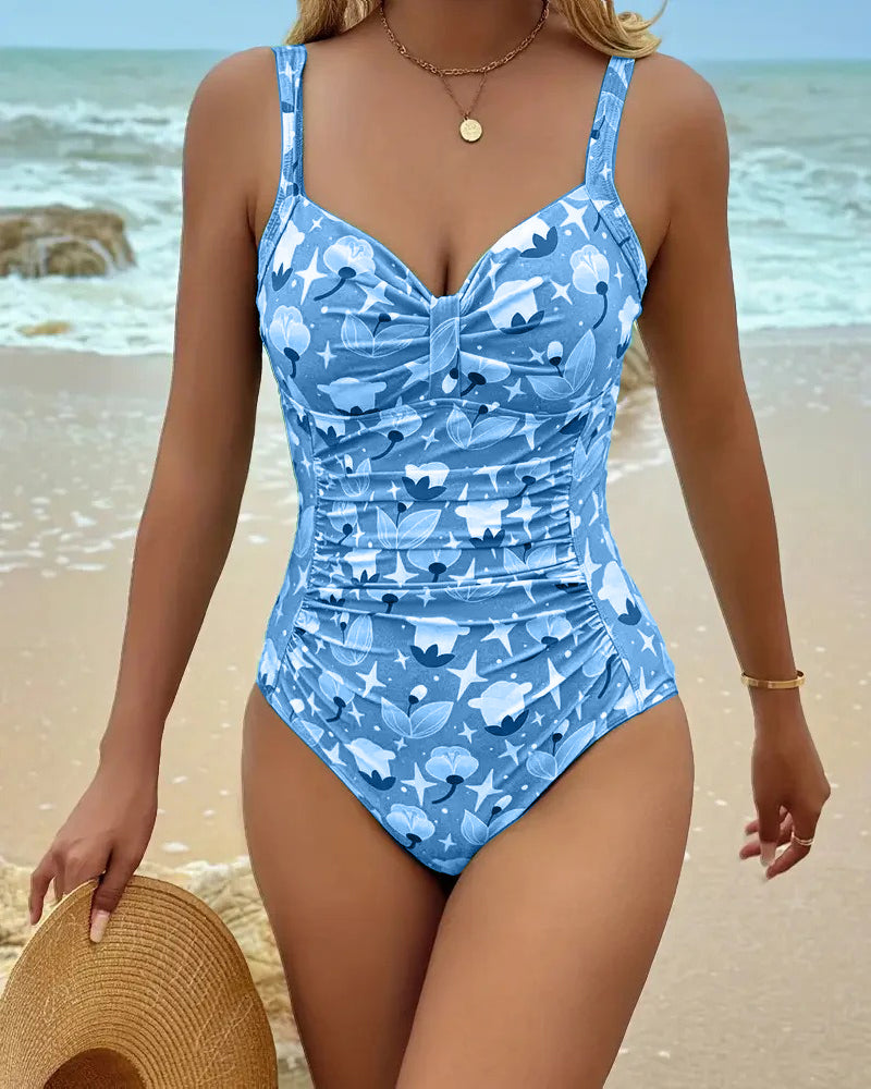 Costume da Bagno Intero con Spalline Stampato