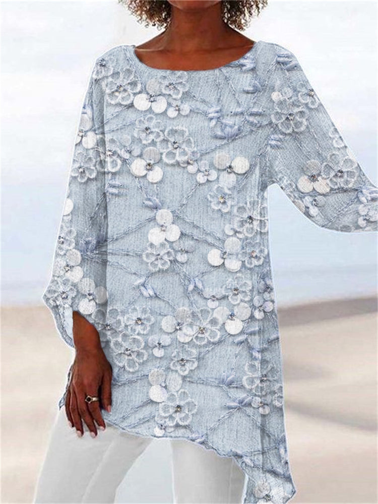 Ivendra™ | Incantevole Top con Fiori di Cristallo