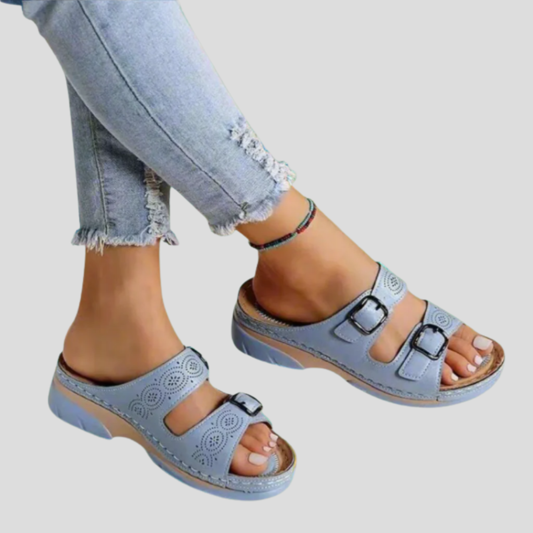 Ingrid | Sandali Ortopedici in Pelle con Comfort Premium