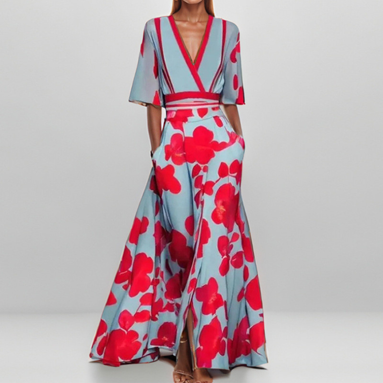 Elise™ | Abito Maxi Eleganza Floreale