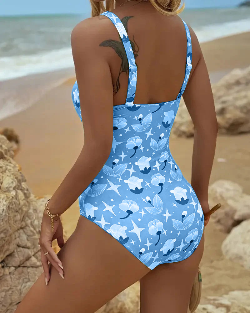 Costume da Bagno Intero con Spalline Stampato