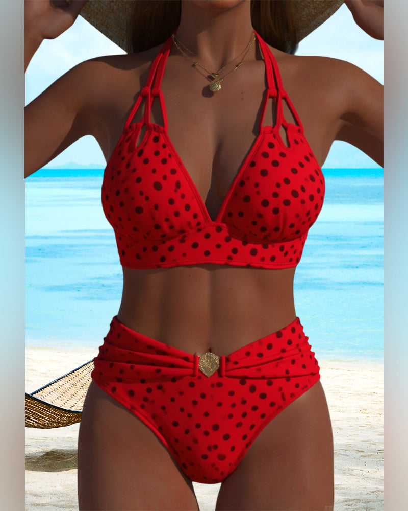 Costume da bagno due pezzi sexy a pois