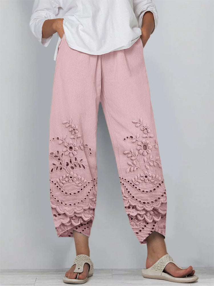 Noelya™ | Pantaloni Eleganti con Motivo in Pizzo