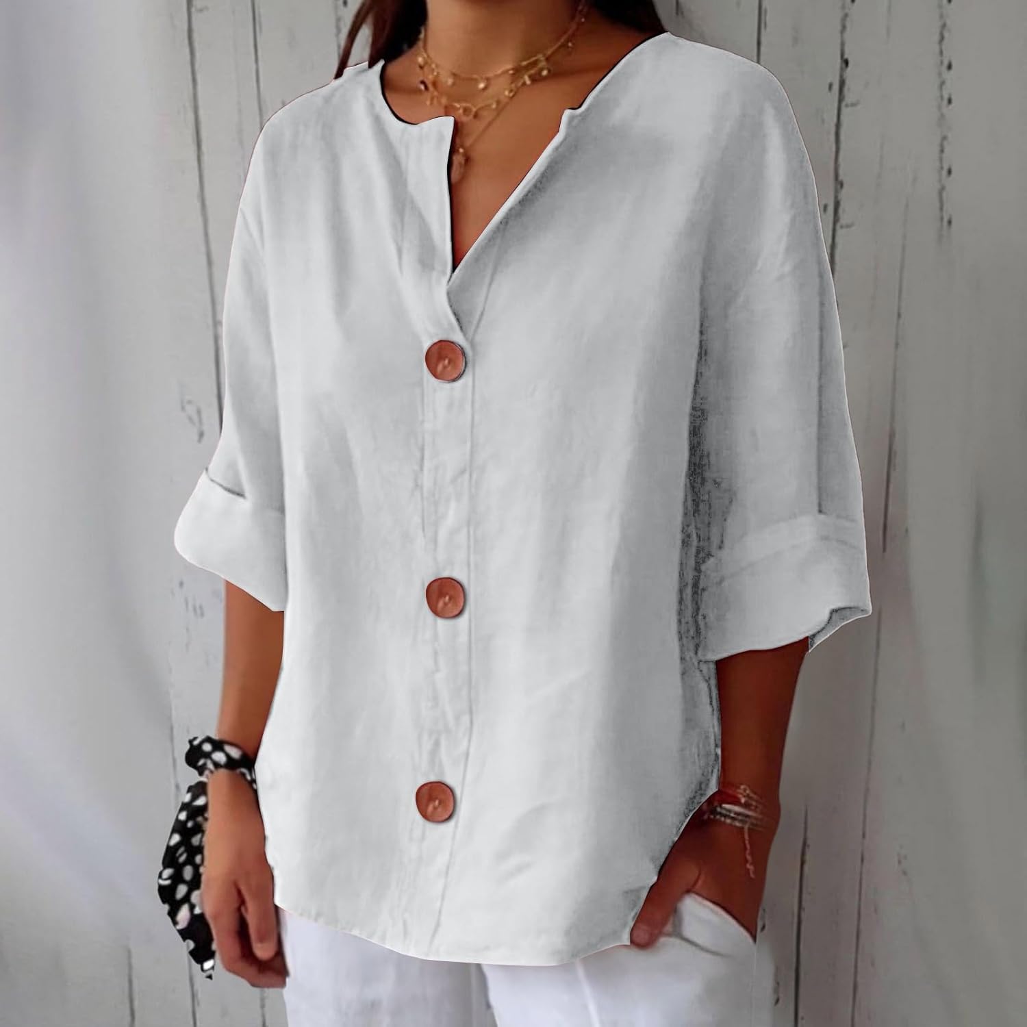 Clara™ | Blusa in Lino Casual