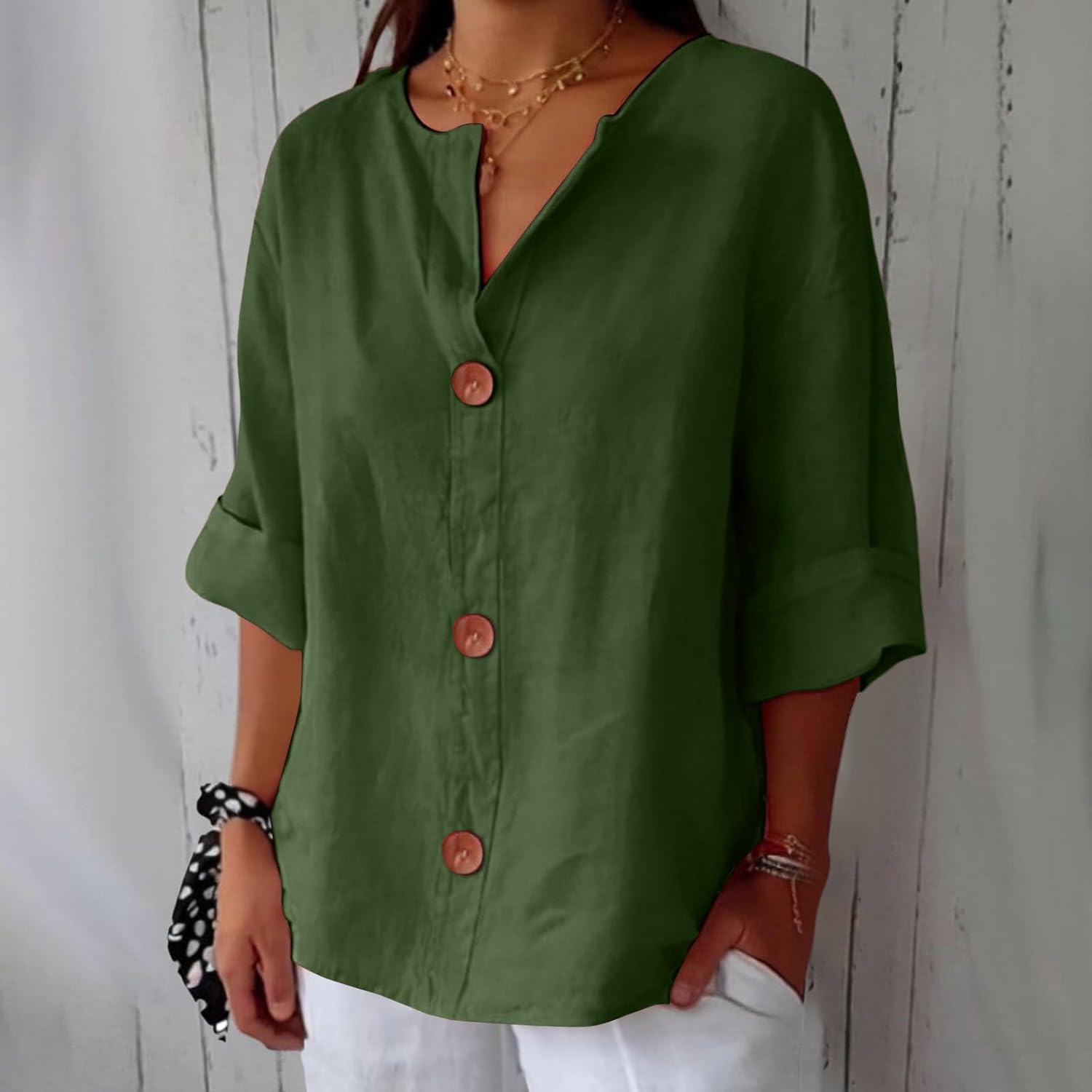 Clara™ | Blusa in Lino Casual