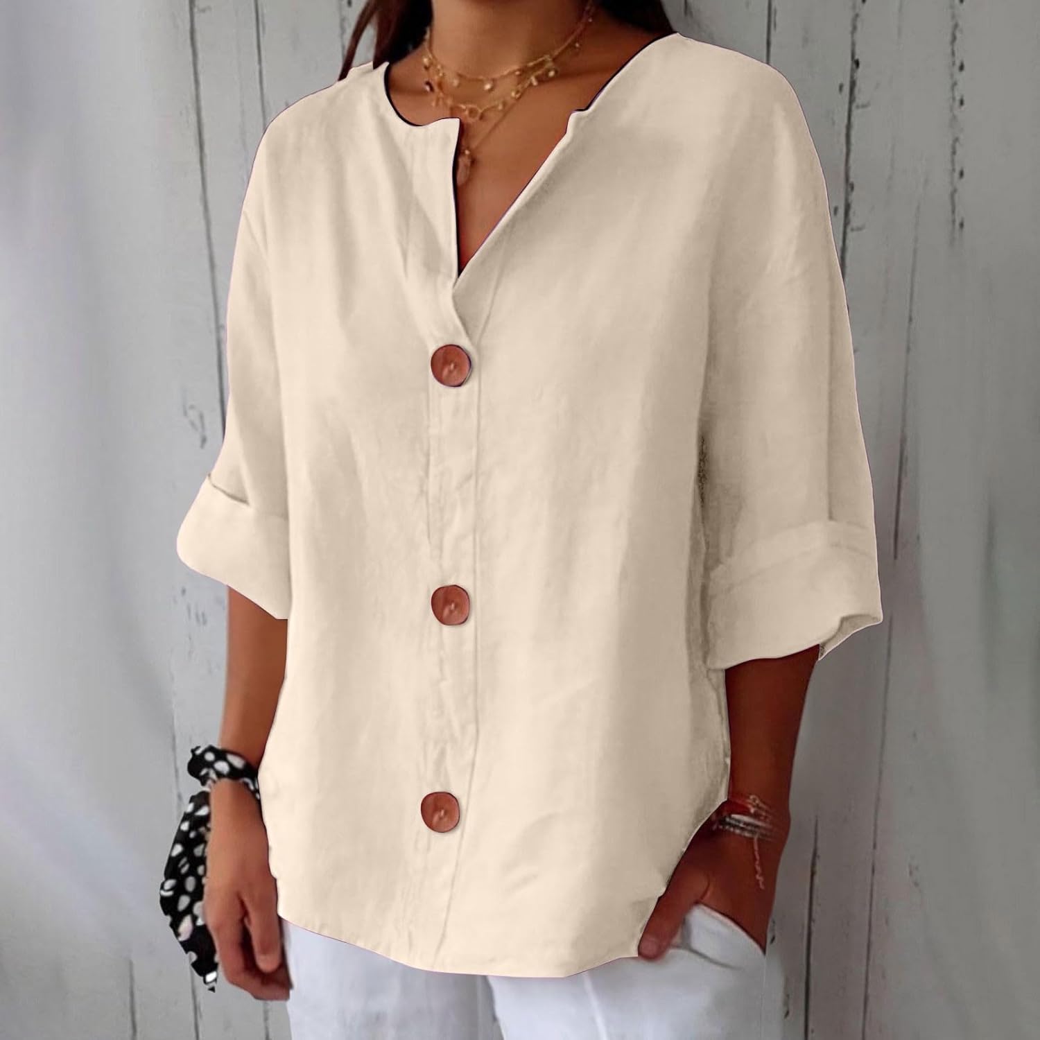 Clara™ | Blusa in Lino Casual