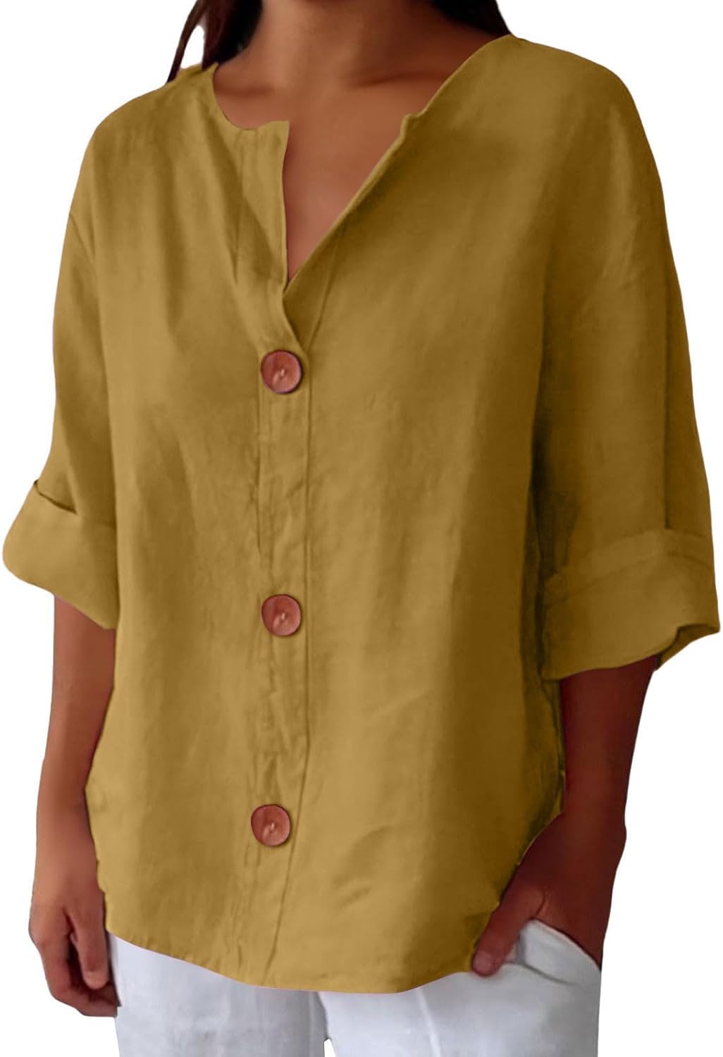 Clara™ | Blusa in Lino Casual