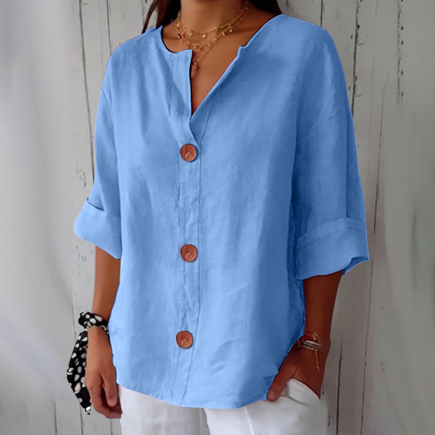 Clara™ | Blusa in Lino Casual