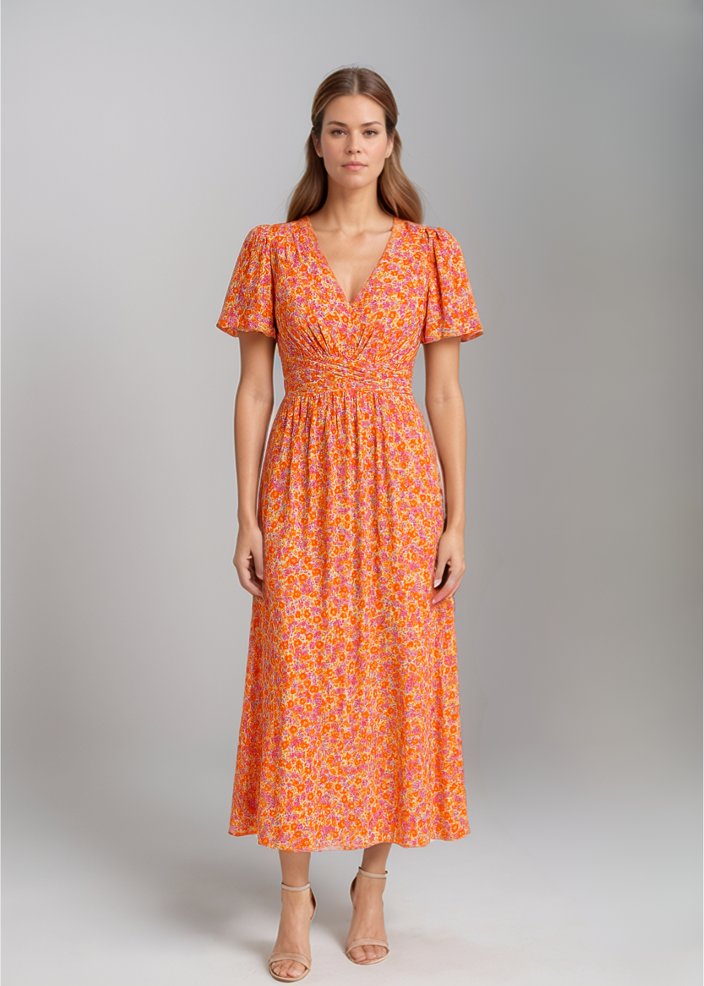Seraphina™ | Abito Maxi con Maniche Fluttuanti e Stampa Floreale